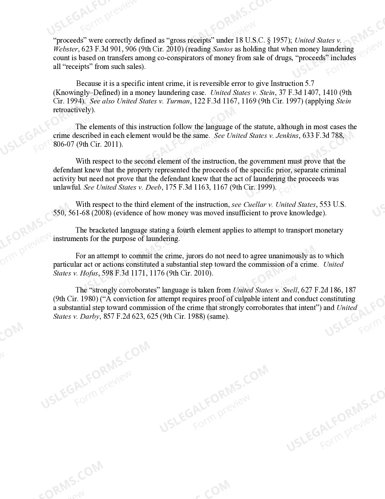 Preview 8.149 Transporting Monetary Instruments for the Purpose of Laundering (18 U.S.C. Sec. 1956(a)(2)(B))