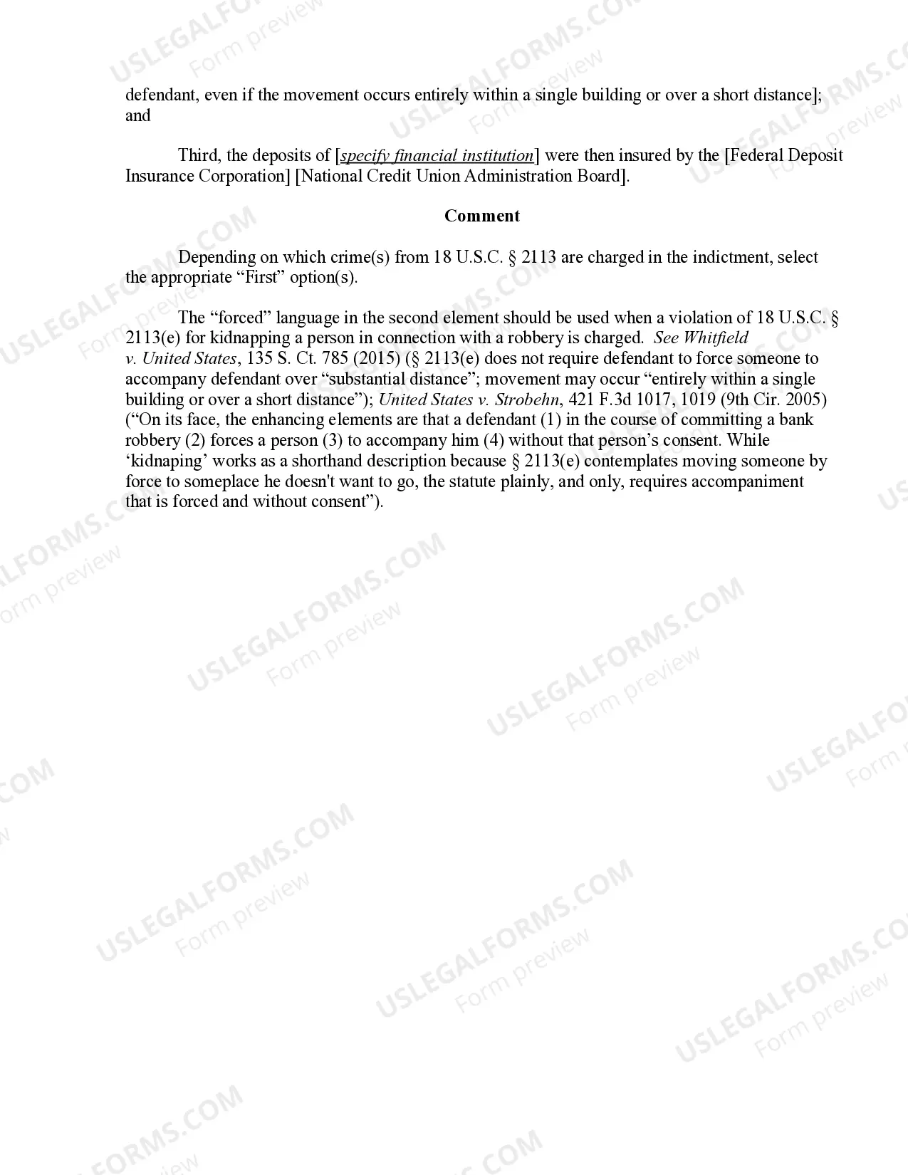 Preview 8.162B Bank Robbery (18 U.S.C. Sec. 2113(e))