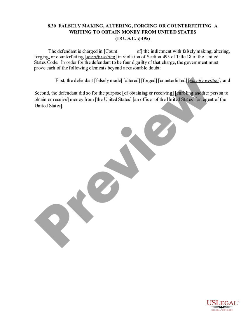 8.30 Falsely Making, Altering, or Counterfeiting a Writing to