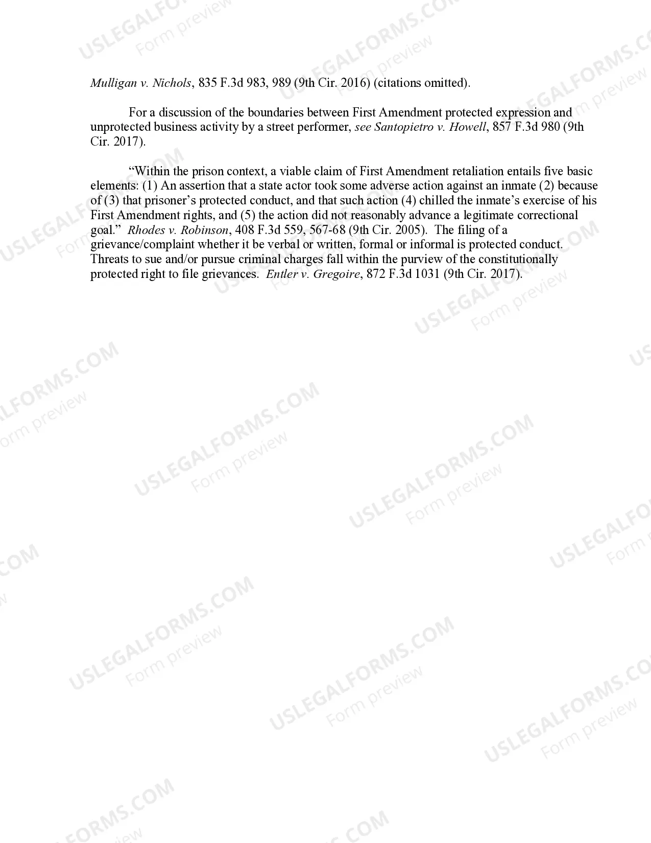 Preview 9.11 Particular Rights-First Amendment-"Citizen" Plaintiff