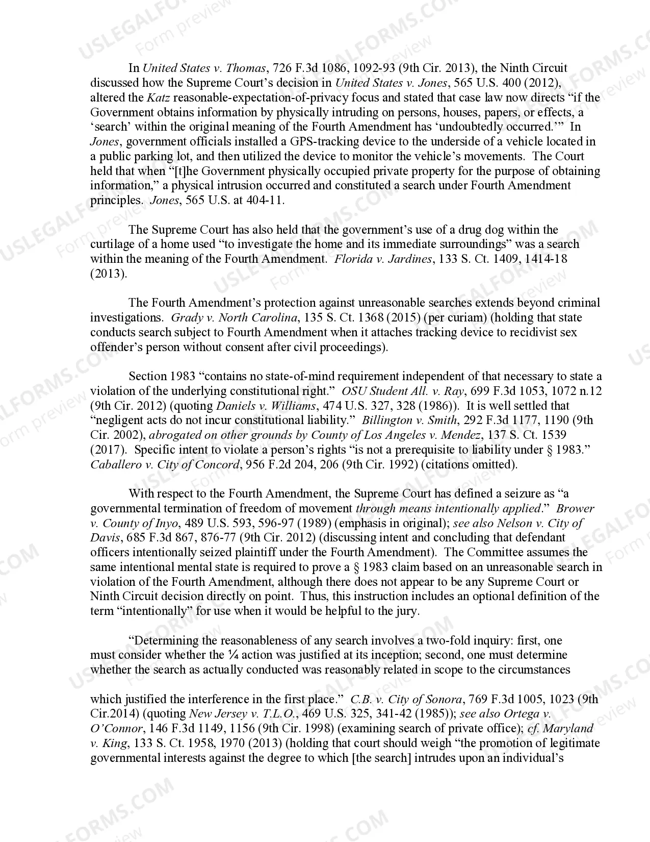 Preview 9.12 Particular Rights-Fourth Amendment-Unreasonable Search-Generally