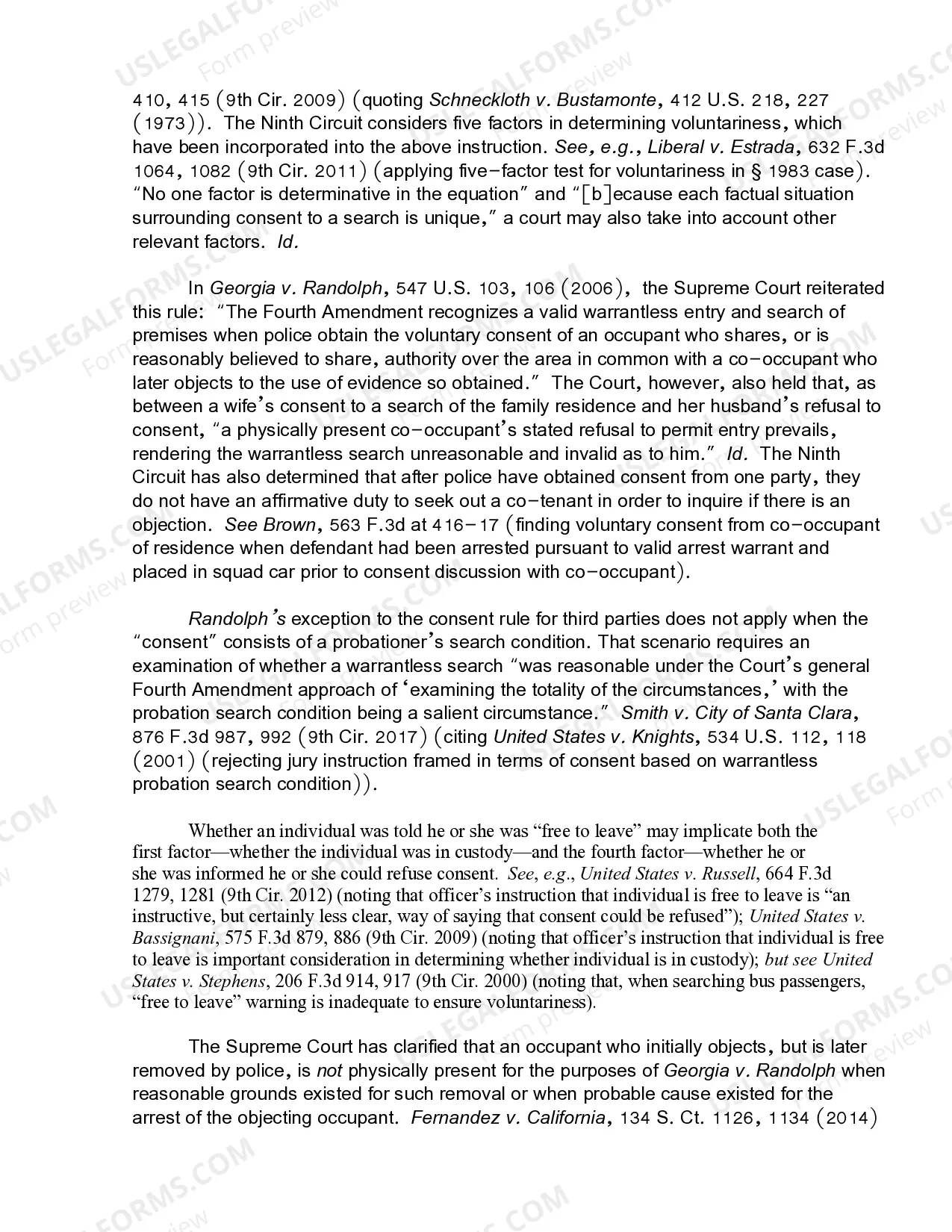 Preview 9.15 Particular Rights-Fourth Amendment-Unreasonable Search-Exception to Warrant Requirement-Consent