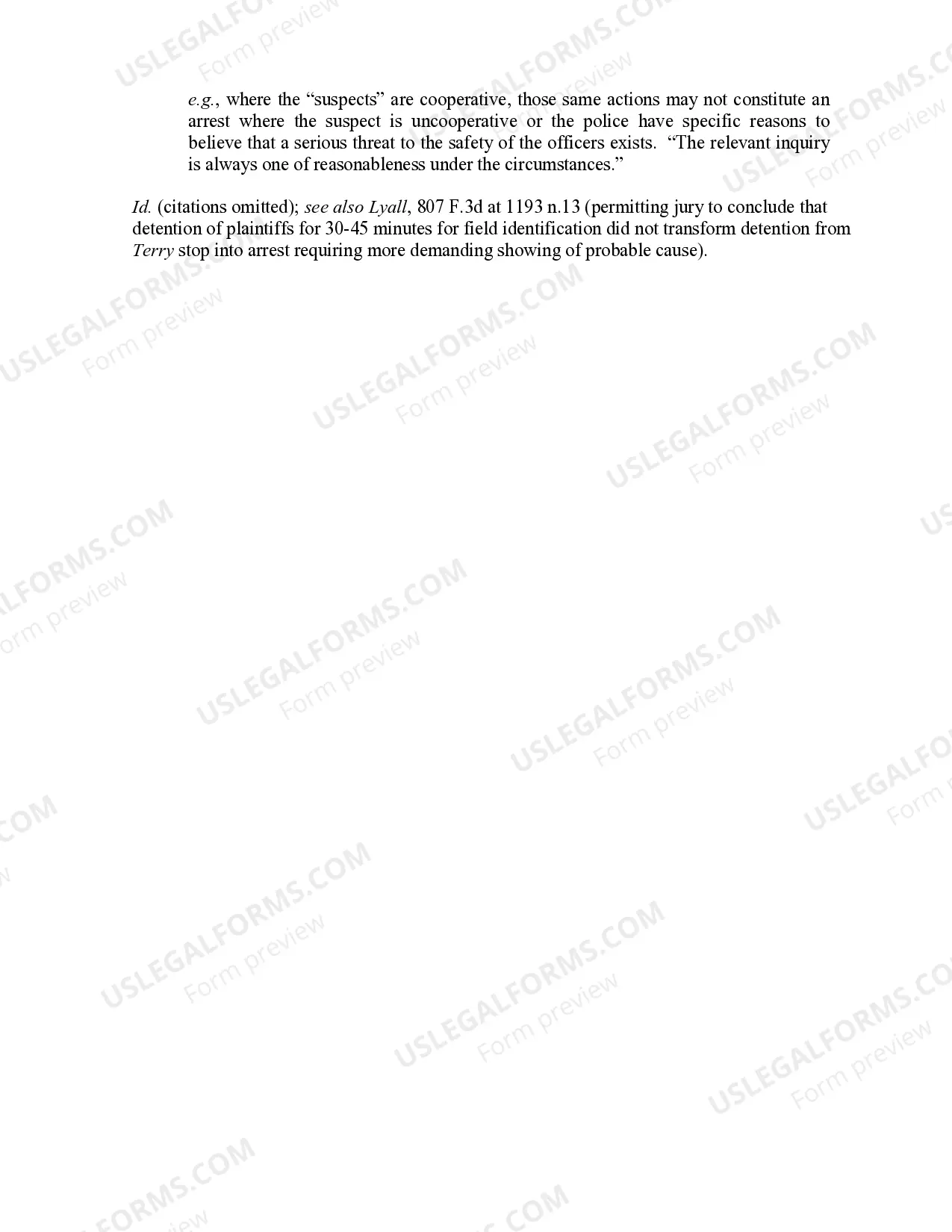 Preview 9.21 Particular Rights-Fourth Amendment-Unreasonable Seizure of Person-Exception to Warrant Requirement-Terry Stop 172