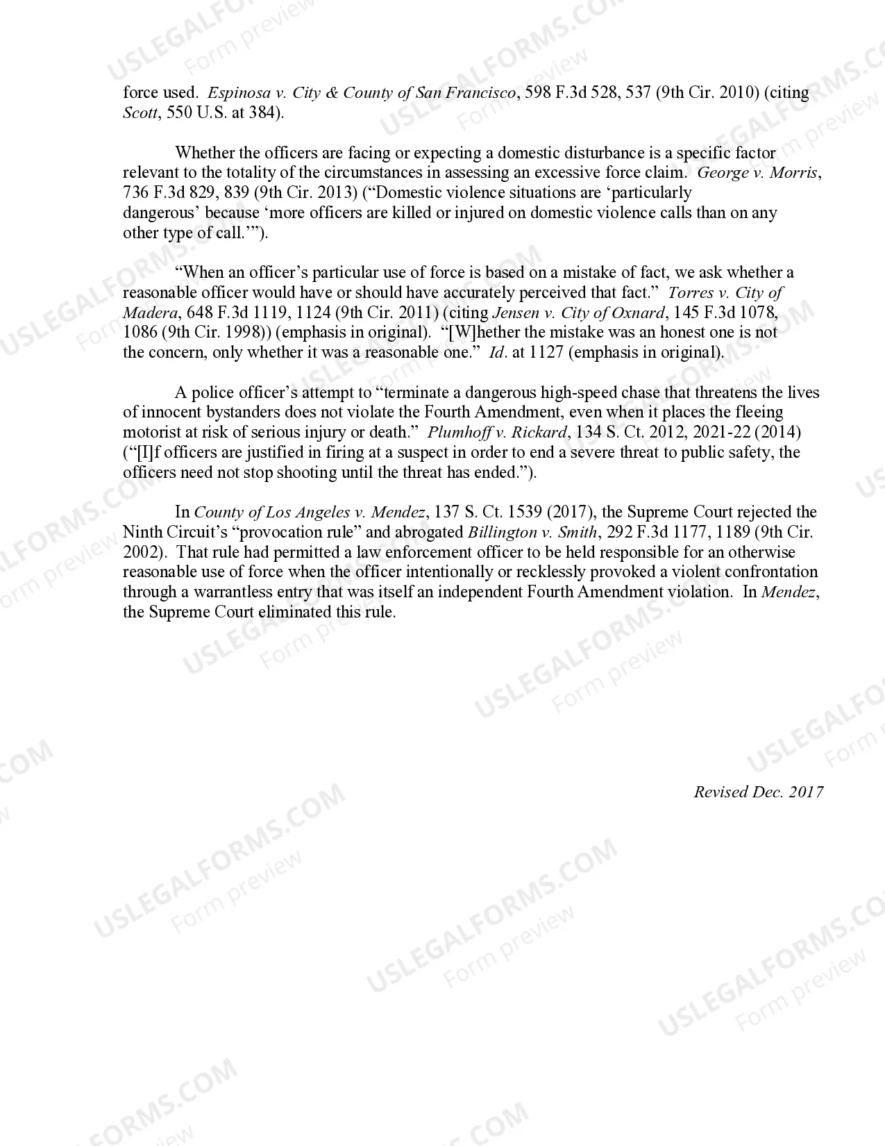 Preview 9.25 Particular Rights-Fourth Amendment-Unreasonable Seizure of Person-Excessive (Deadly and Nondeadly) Force