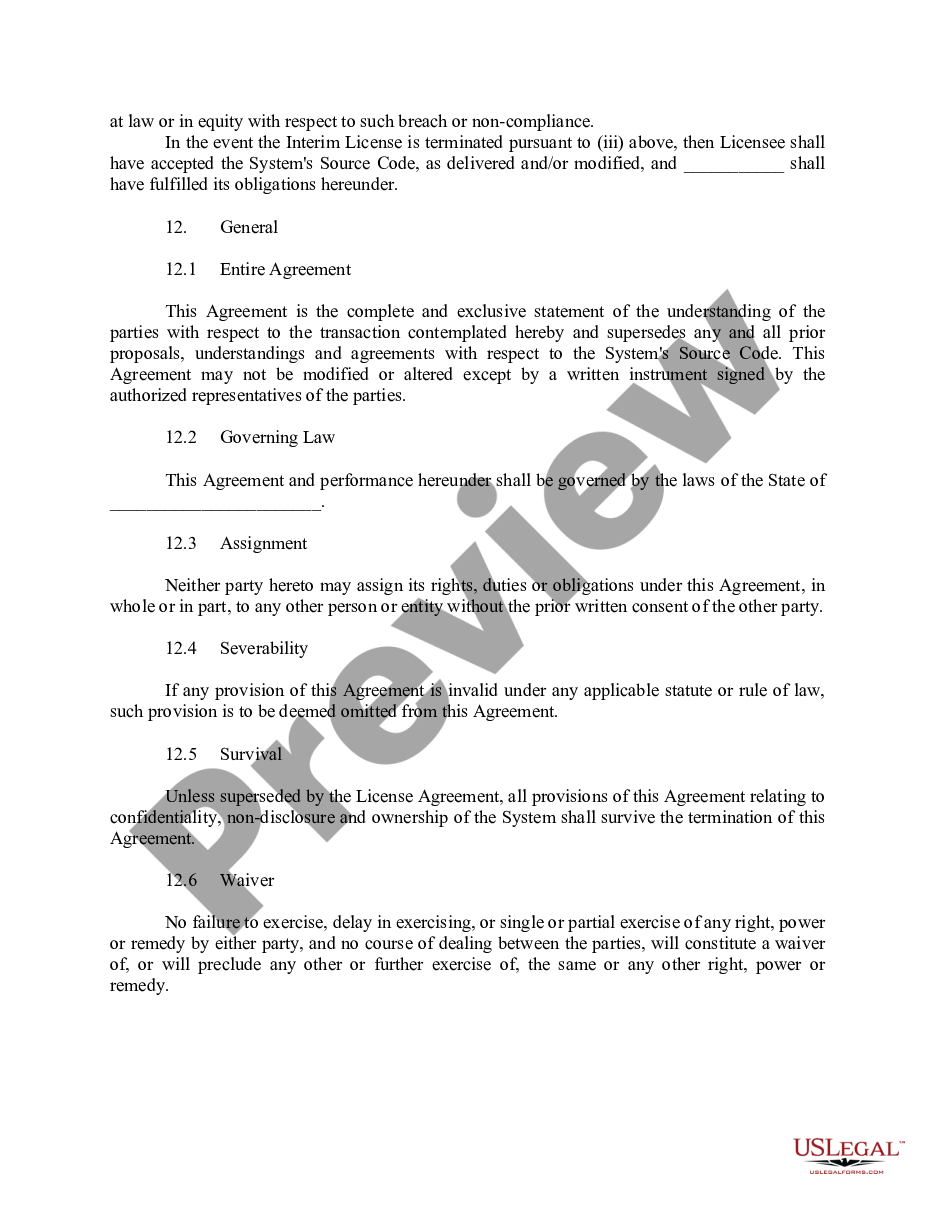 page 4 Interim Source Code License Agreement preview