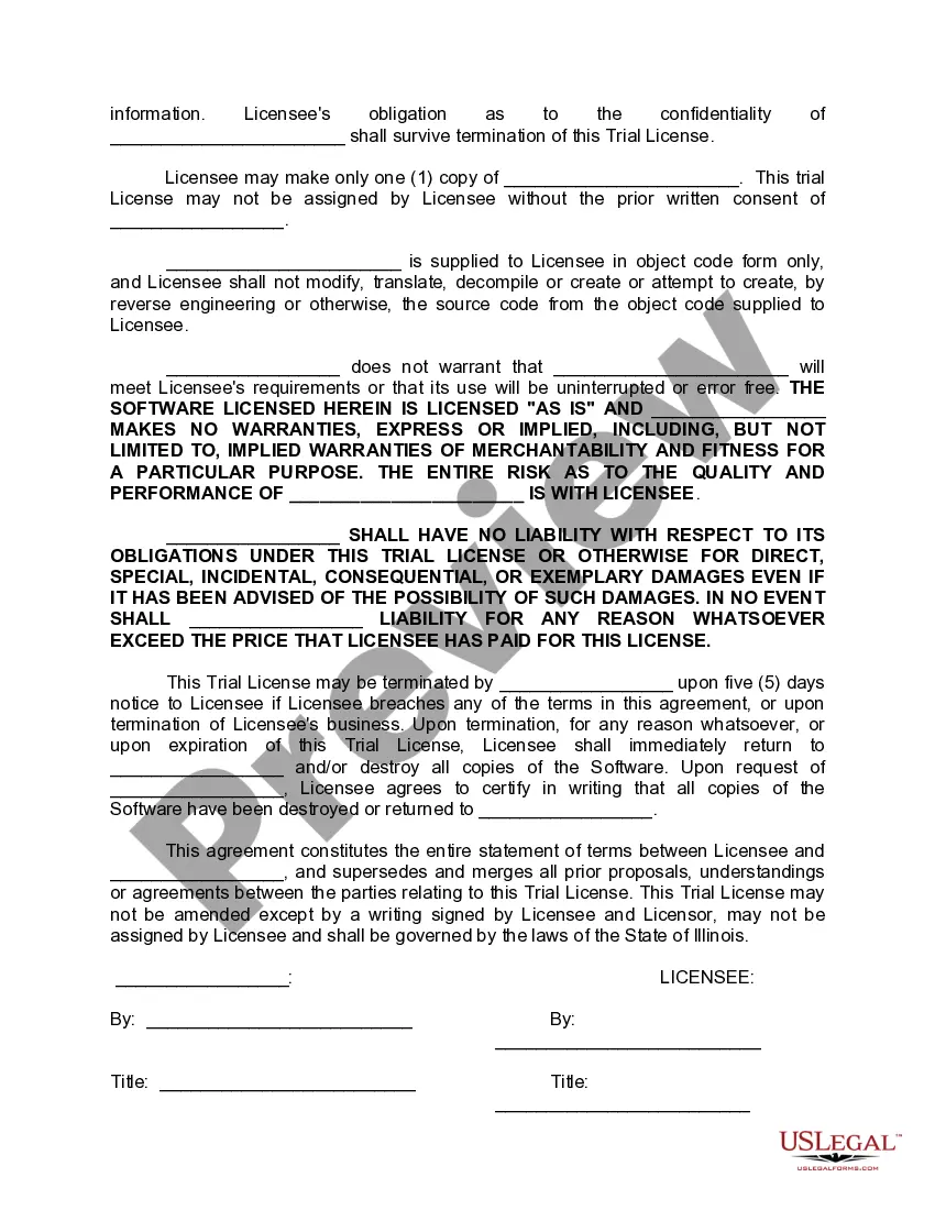 Get Software Trial License Agreement Preview Software Trial License Agreement