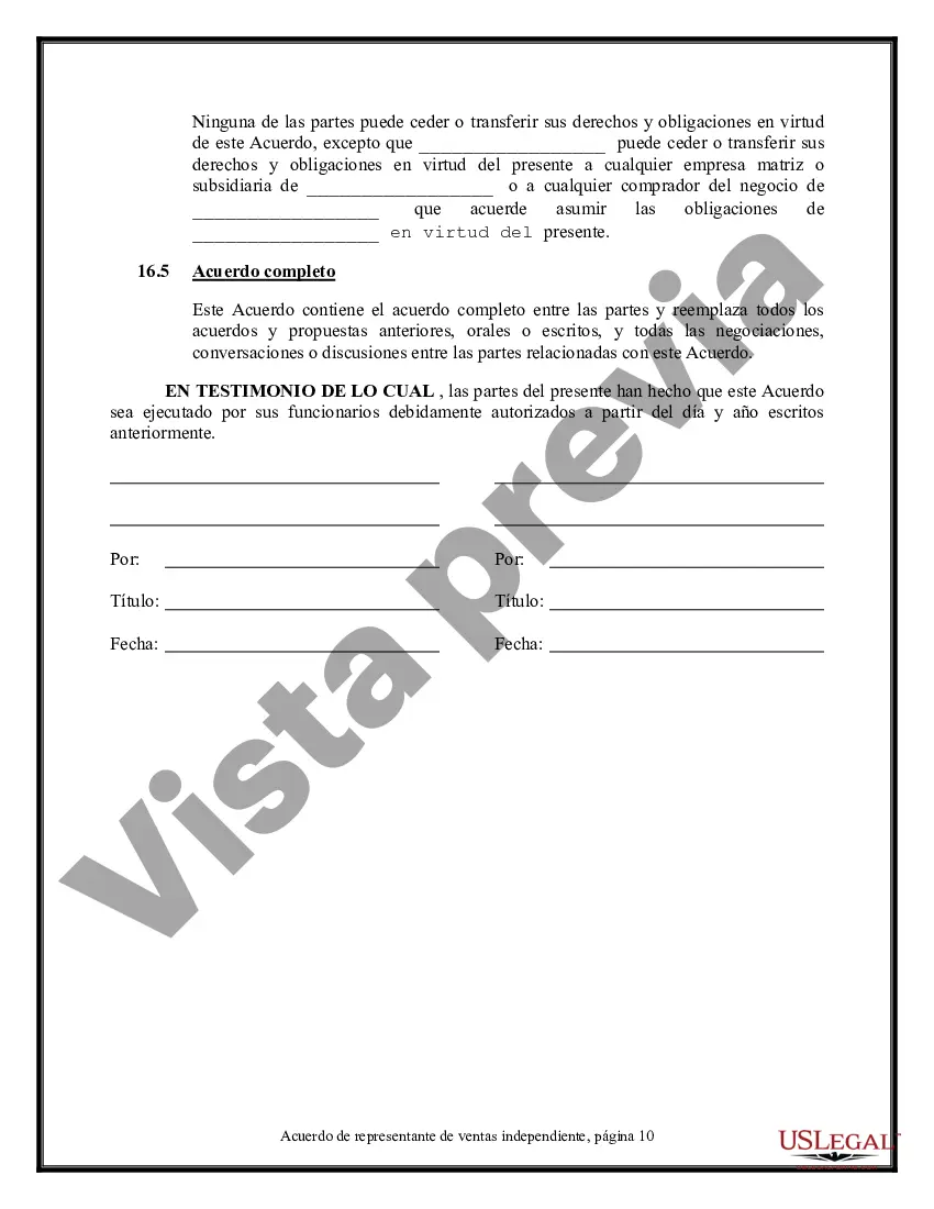 Preview Acuerdo de representante de ventas independiente: software y sistemas informáticos