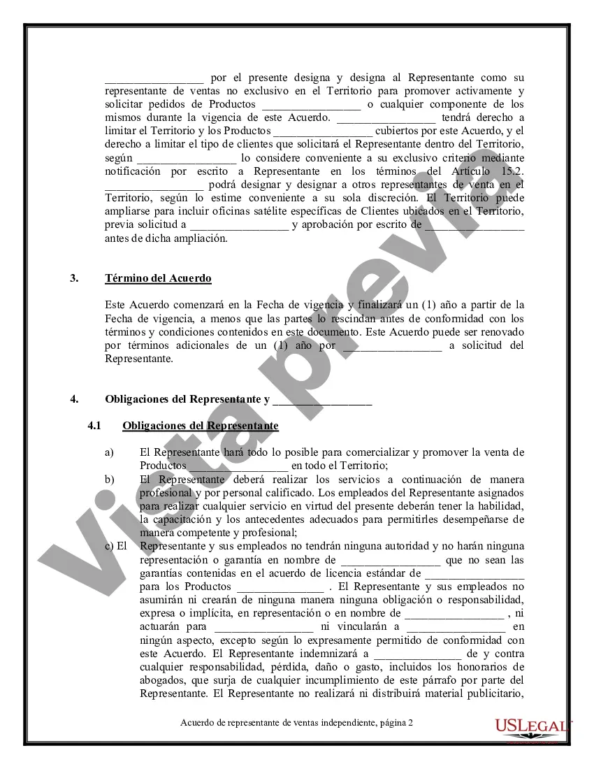 Preview Acuerdo de representante de ventas independiente: software y sistemas informáticos