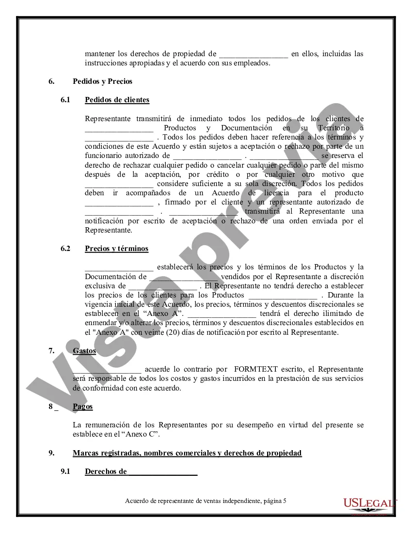 Preview Acuerdo de representante de ventas independiente: software y sistemas informáticos