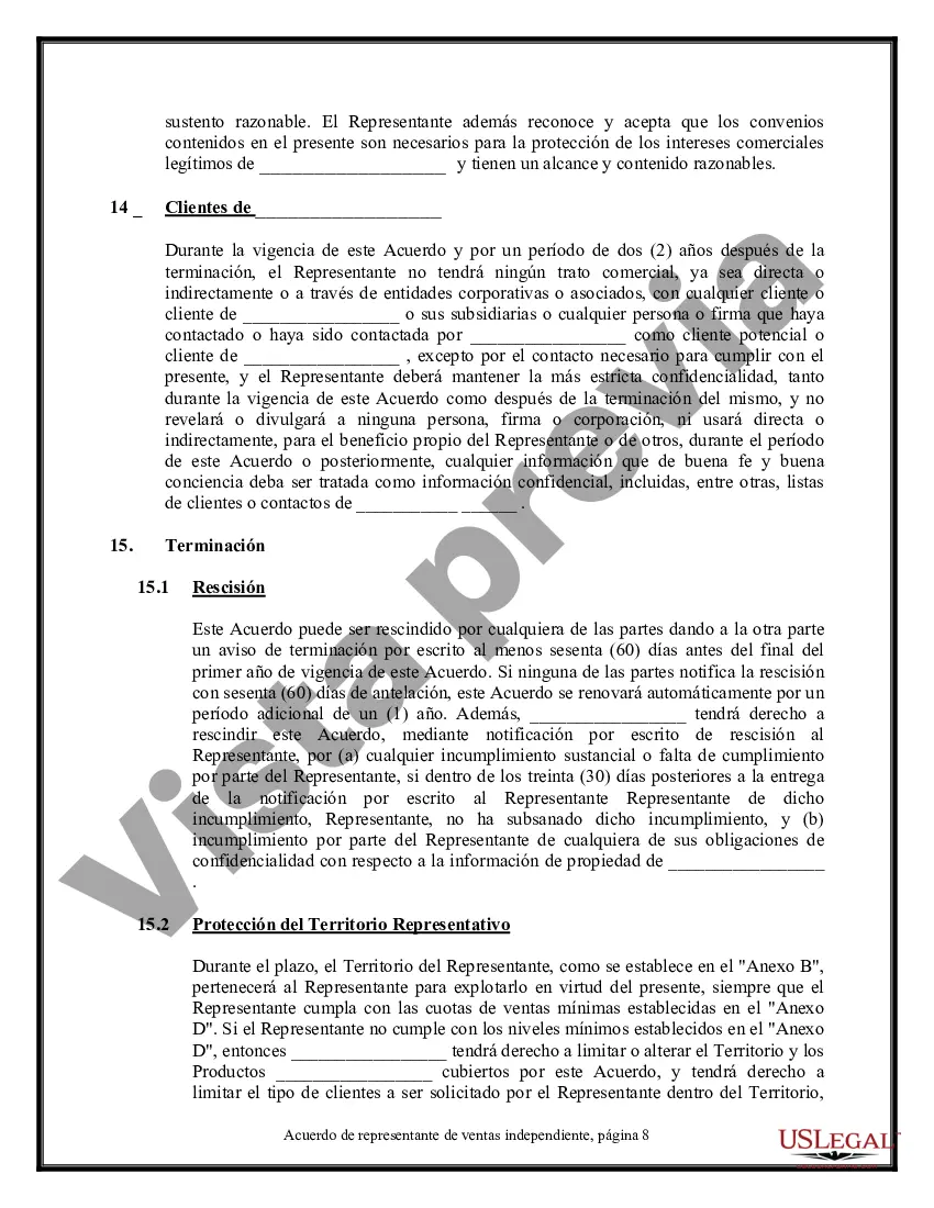 Preview Acuerdo de representante de ventas independiente: software y sistemas informáticos