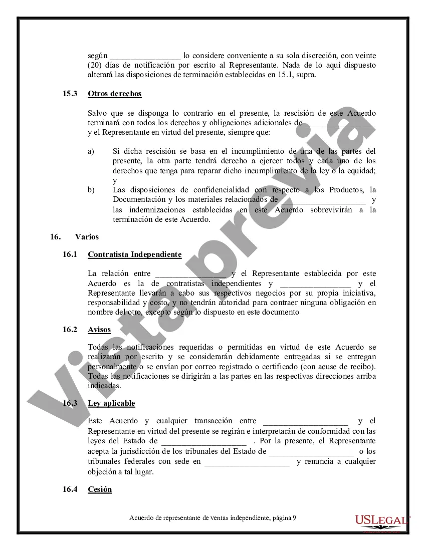 Preview Acuerdo de representante de ventas independiente: software y sistemas informáticos