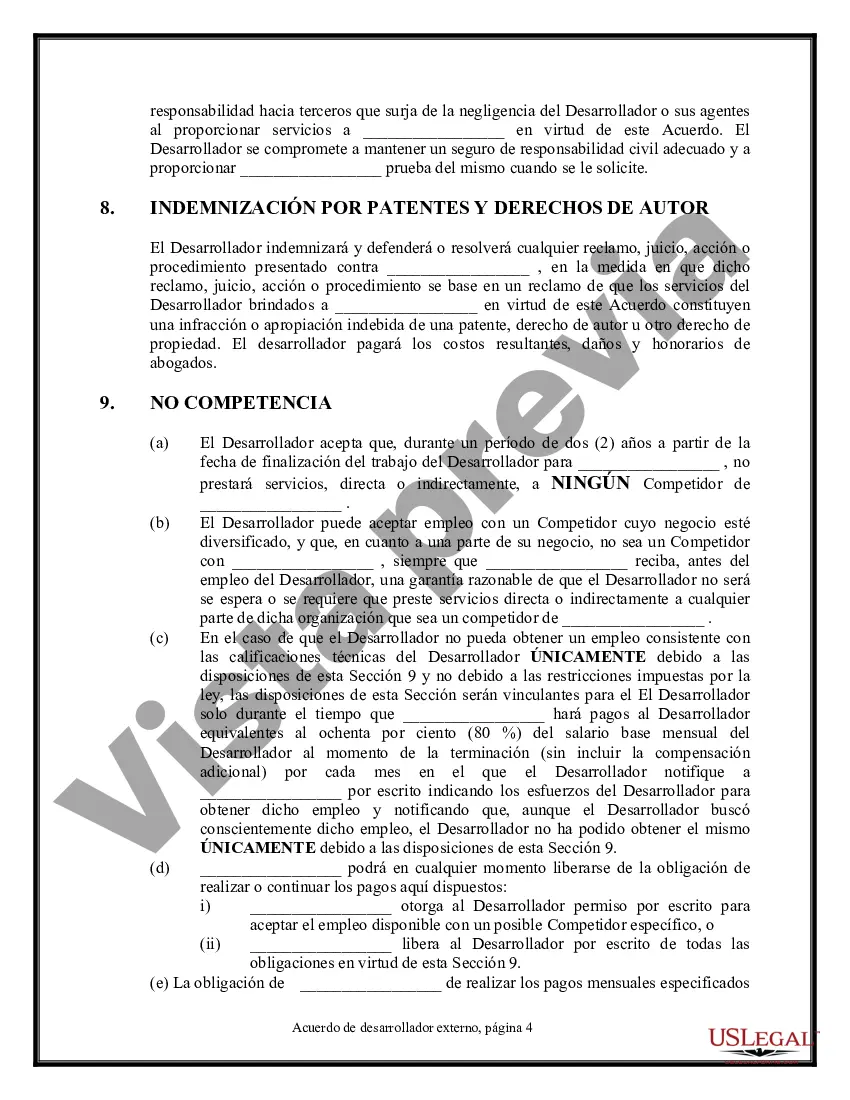 Preview Acuerdo de desarrollador externo - Programación y escritura de diseño de software