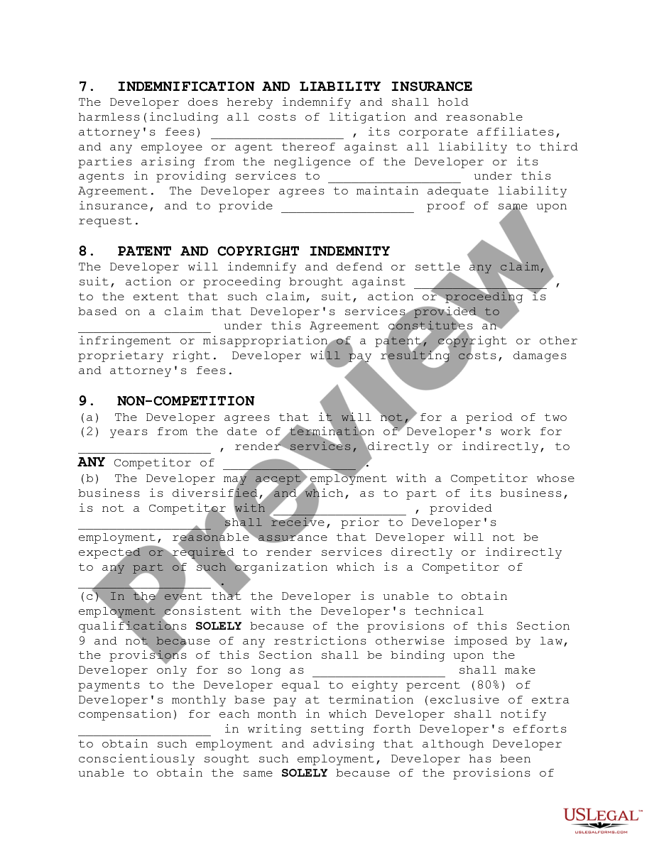 page 5 Outsider Developer's Agreement - Software Design Programming and Writing preview