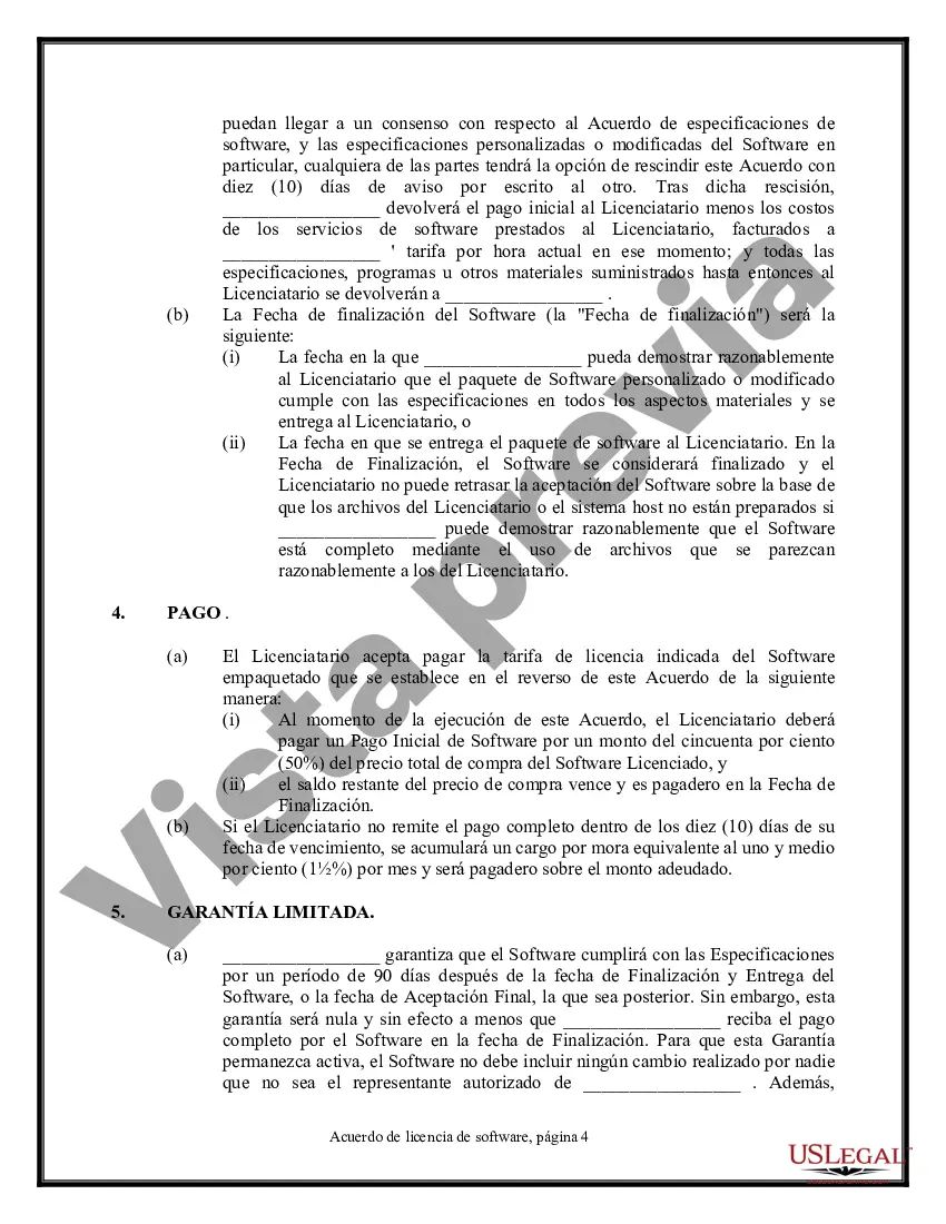 Preview Acuerdo de licencia de software - Simple