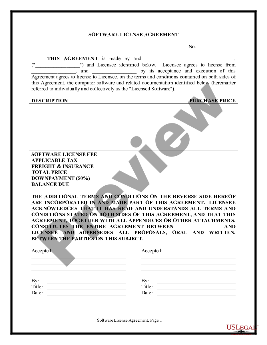 page 0 Software License Agreement - Simple preview