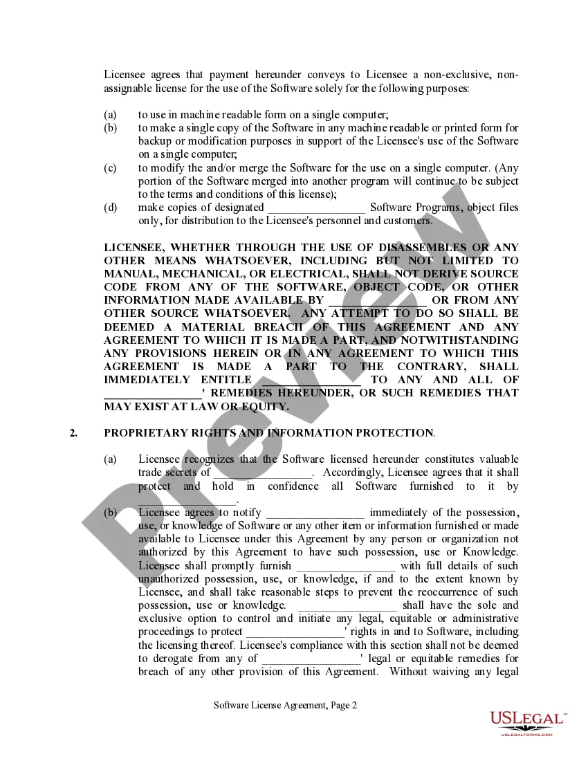 Get Software License Agreement - Simple Preview Software License Agreement - Simple