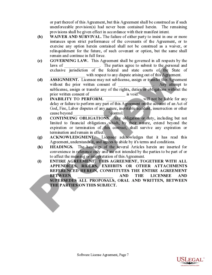 Get Software License Agreement - Simple Preview Software License Agreement - Simple