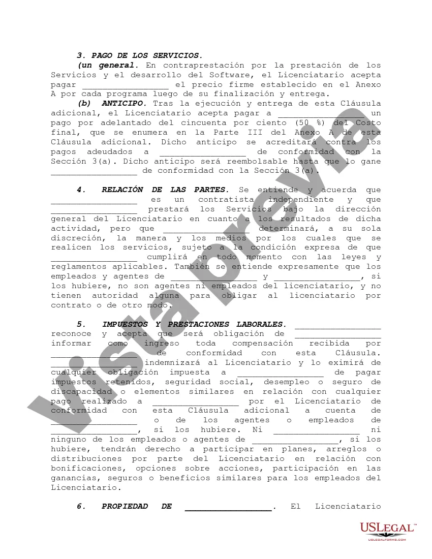 Preview Acuerdo de especificaciones de software