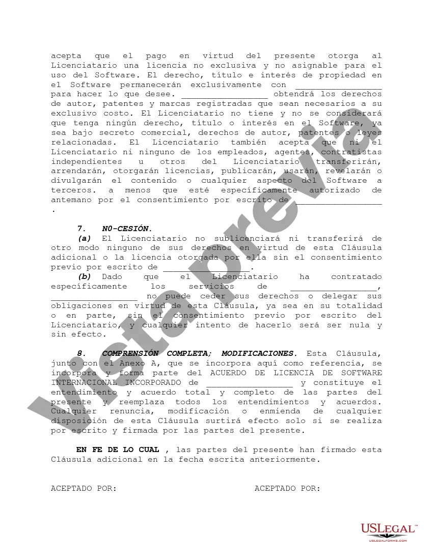 Preview Acuerdo de especificaciones de software