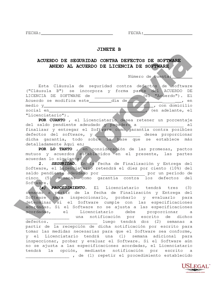 Preview Acuerdo de especificaciones de software