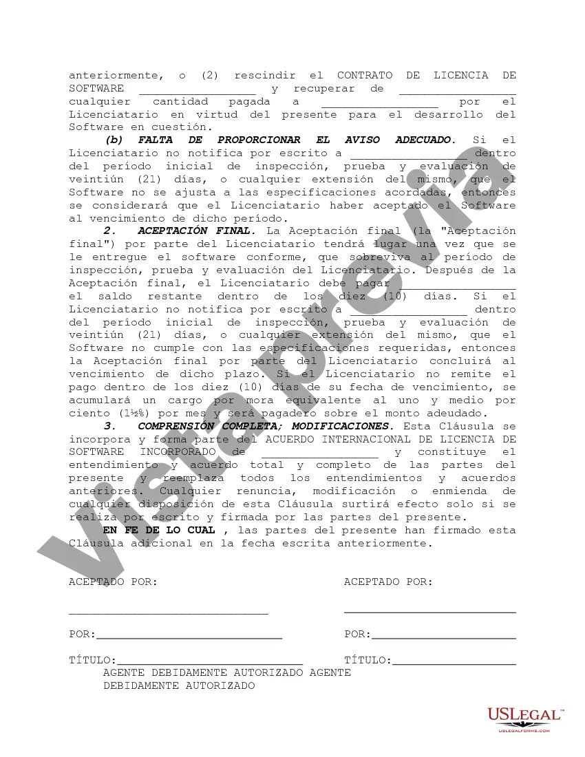 Preview Acuerdo de especificaciones de software