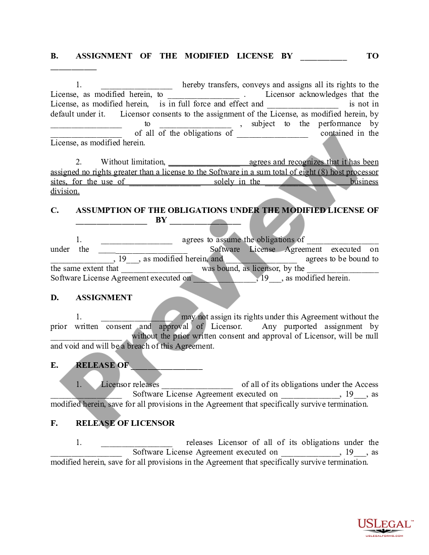 Iowa Assignment and Assumption of Software License Agreement - Software ...