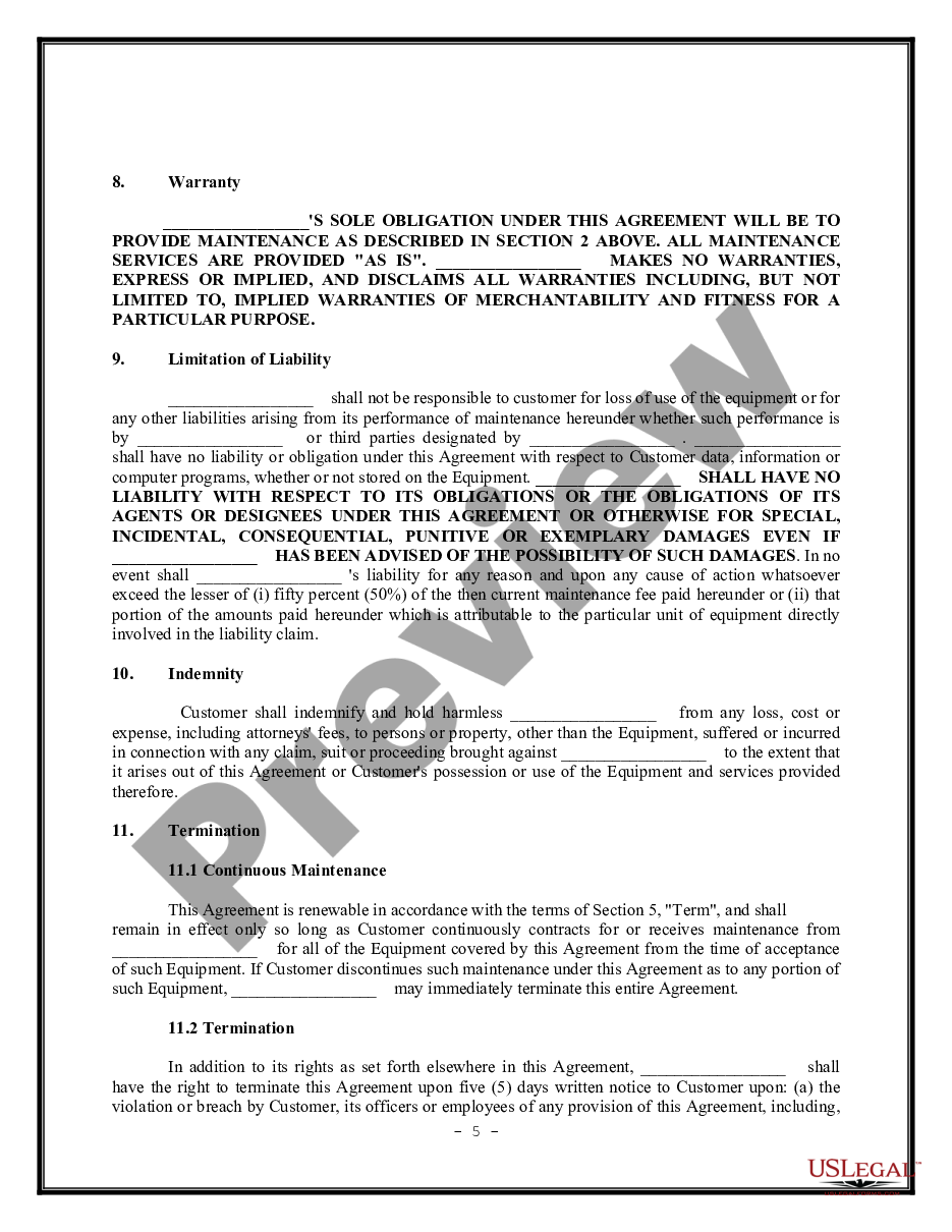 page 4 Computer System Support Agreement - Maintenance Agreement preview
