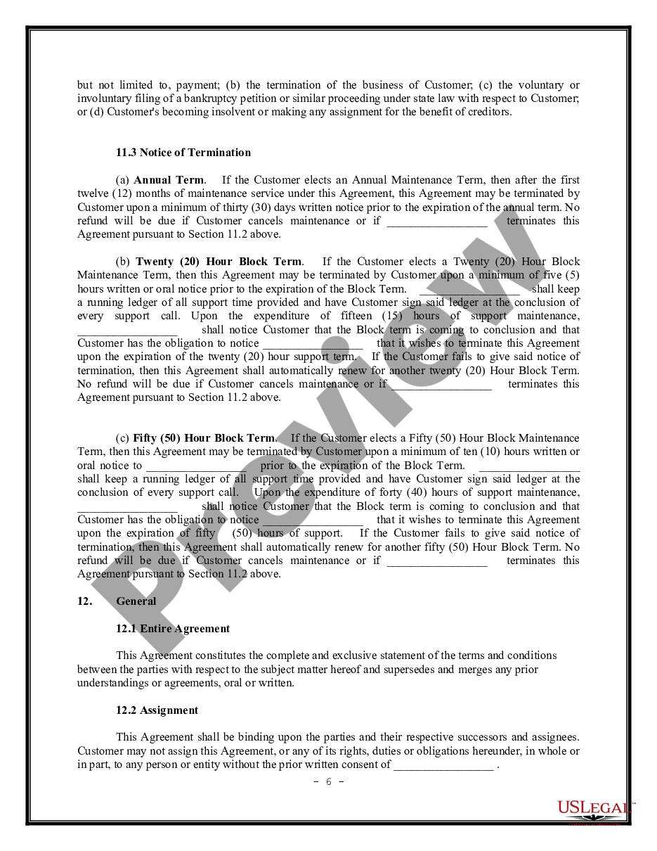 page 5 Computer System Support Agreement - Maintenance Agreement preview