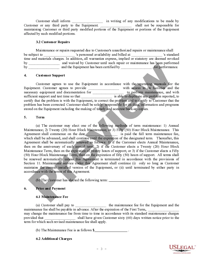 Get Computer System Support Agreement - Maintenance Agreement Preview Computer System Support Agreement - Maintenance Agreement