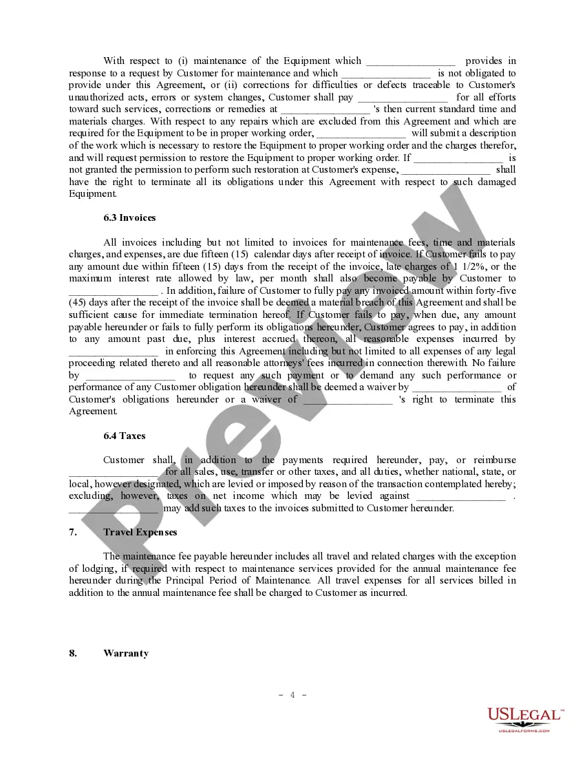 Get Computer System Support Agreement - Maintenance Agreement Preview Computer System Support Agreement - Maintenance Agreement