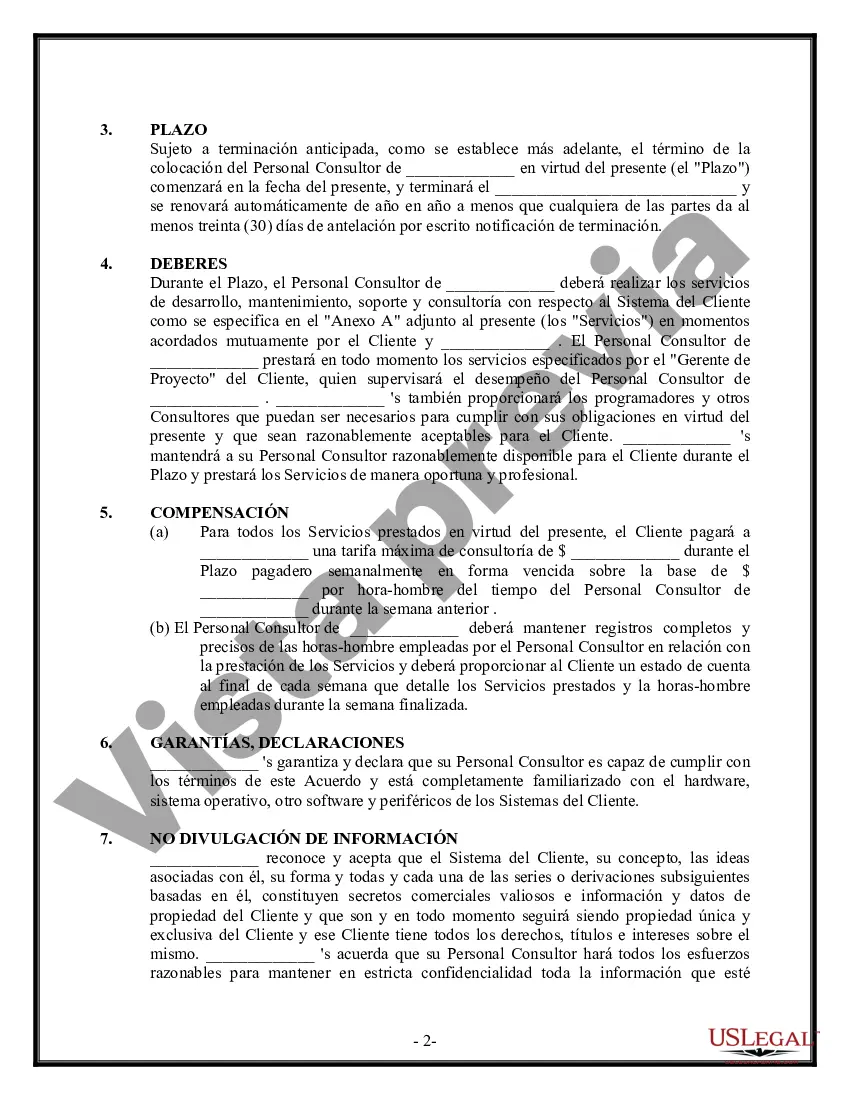 Preview Acuerdo de colocación de consultor comercial - Desarrollo de software