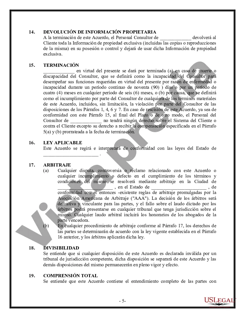Preview Acuerdo de colocación de consultor comercial - Desarrollo de software