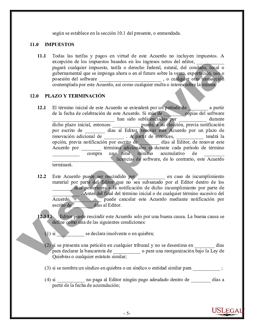 Preview Acuerdo de licencia de distribución de software