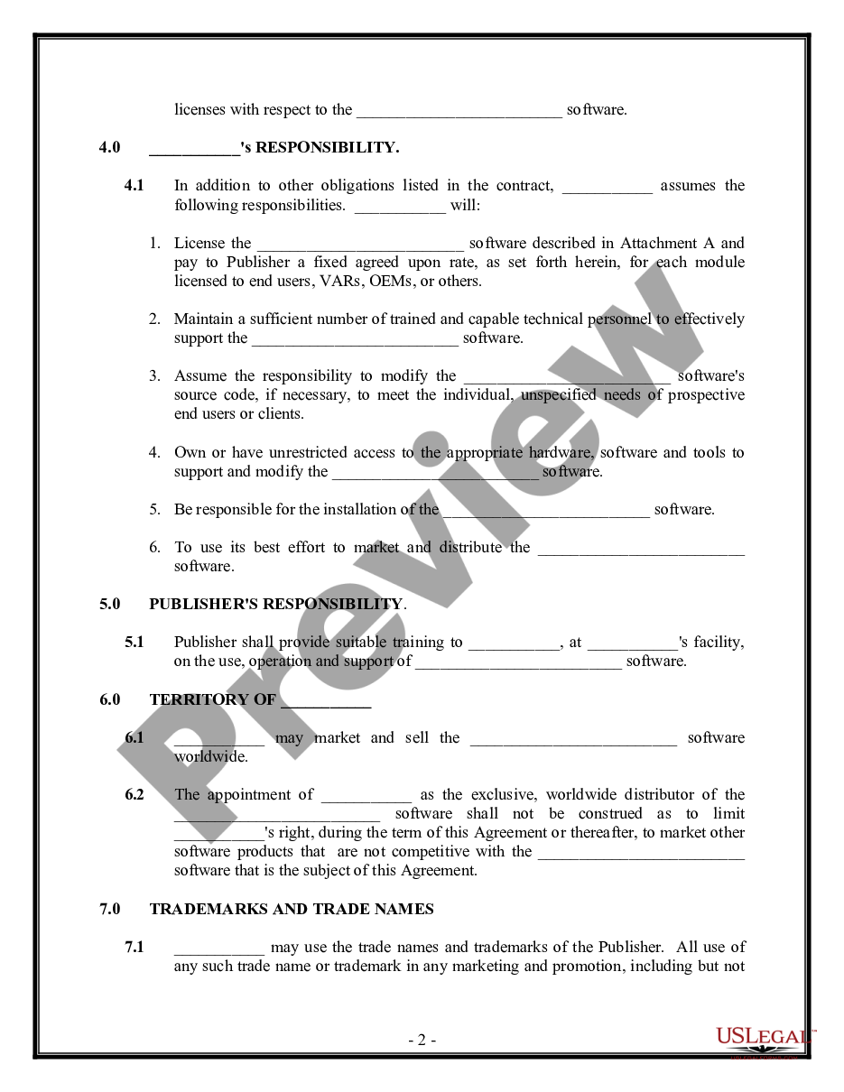 page 1 Software Distribution License Agreement preview