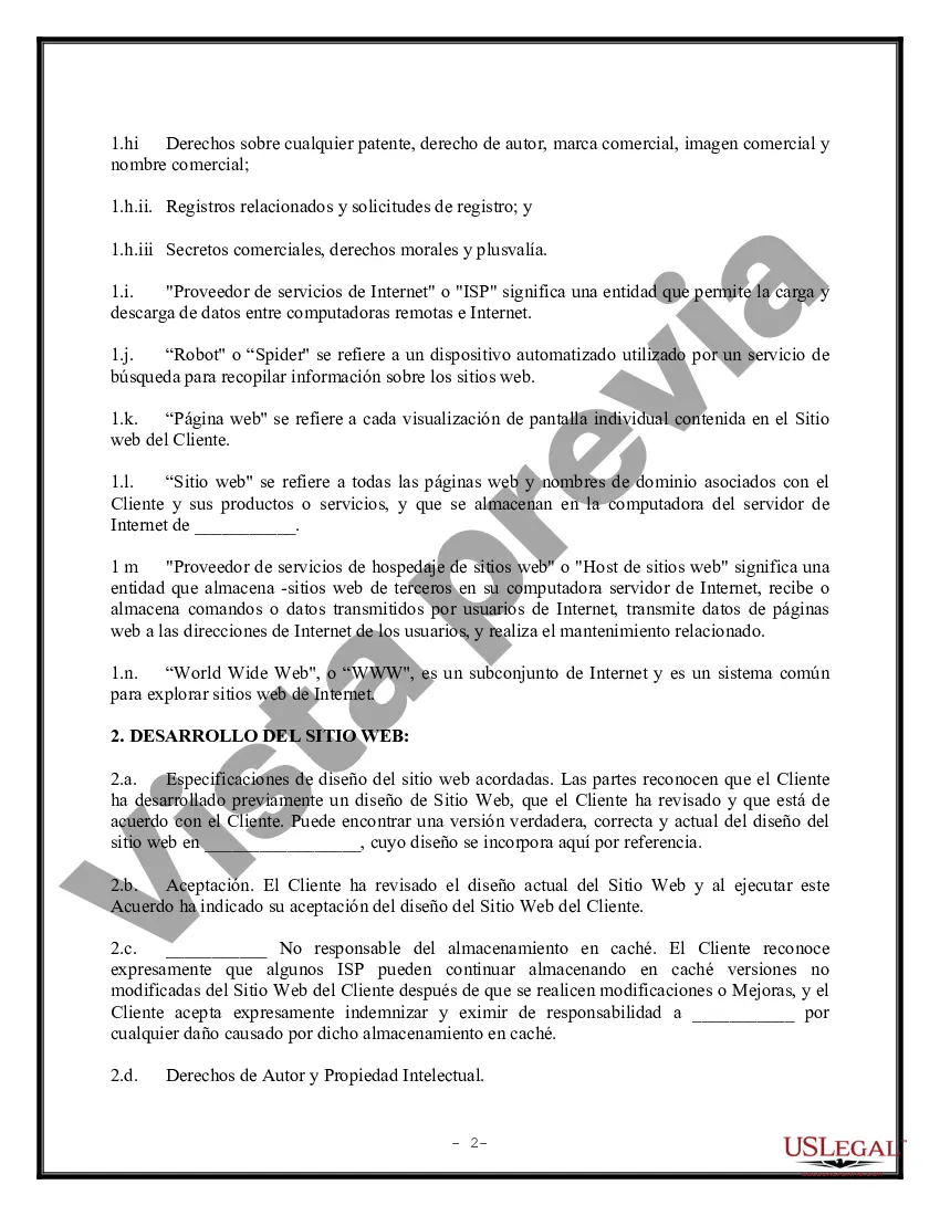 Preview Acuerdo de alojamiento y desarrollo de sitios web