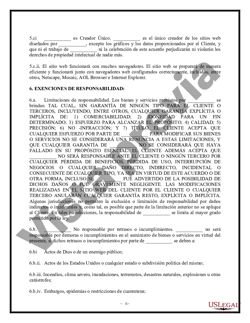 Preview Acuerdo de alojamiento y desarrollo de sitios web