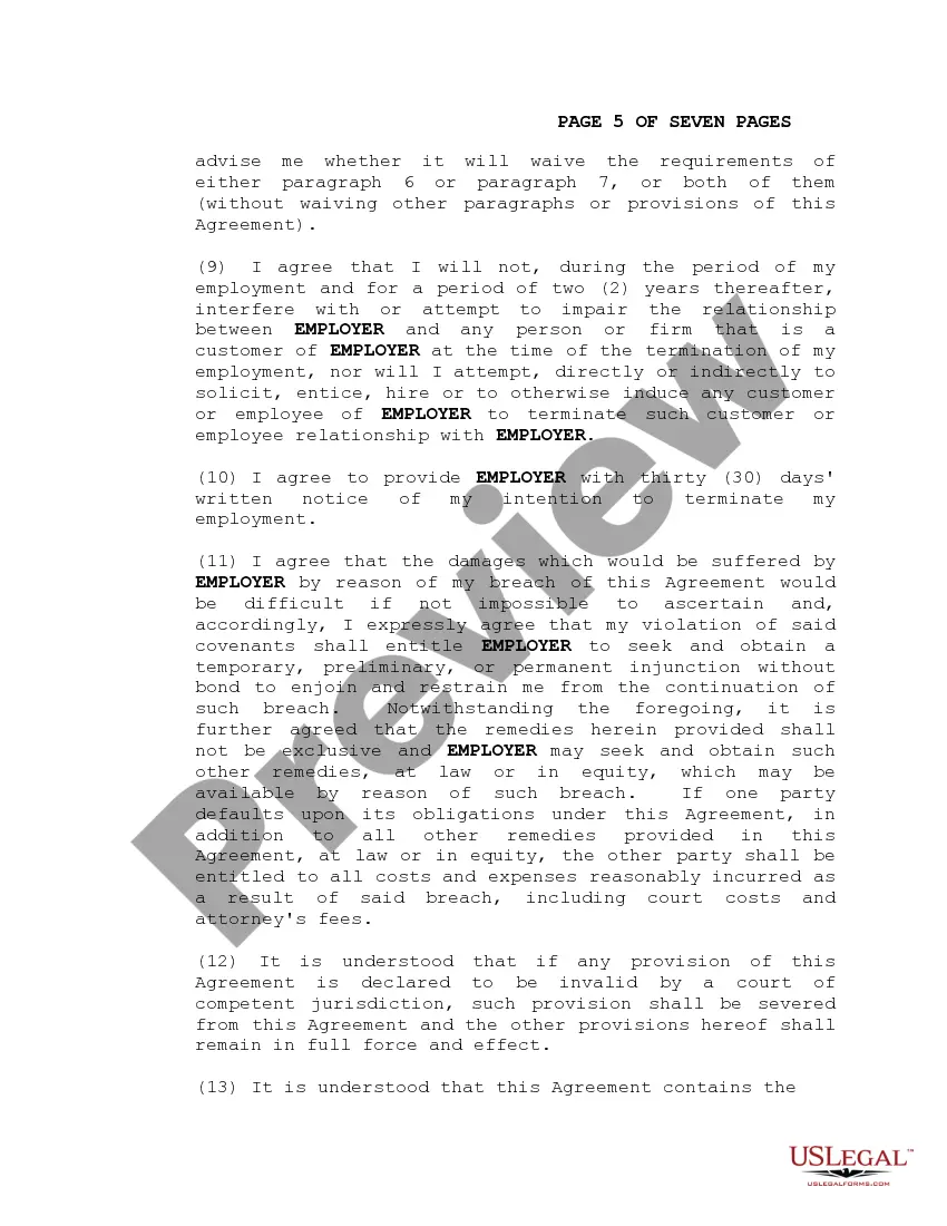 Get Employee Confidential Information and Noncompetition Agreement - Inventions Preview Employee Confidential Information and Noncompetition Agreement - Inventions