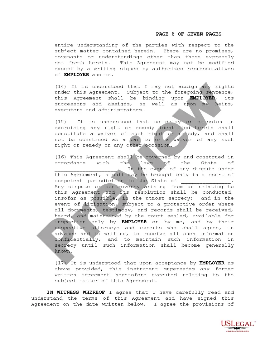 Get Employee Confidential Information and Noncompetition Agreement - Inventions Preview Employee Confidential Information and Noncompetition Agreement - Inventions