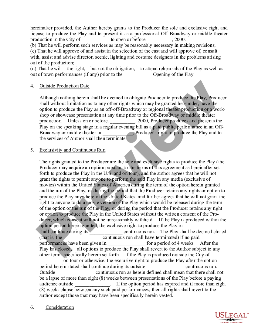 Author Producer - Playwright - Agreement - Producer Agreement Template ...