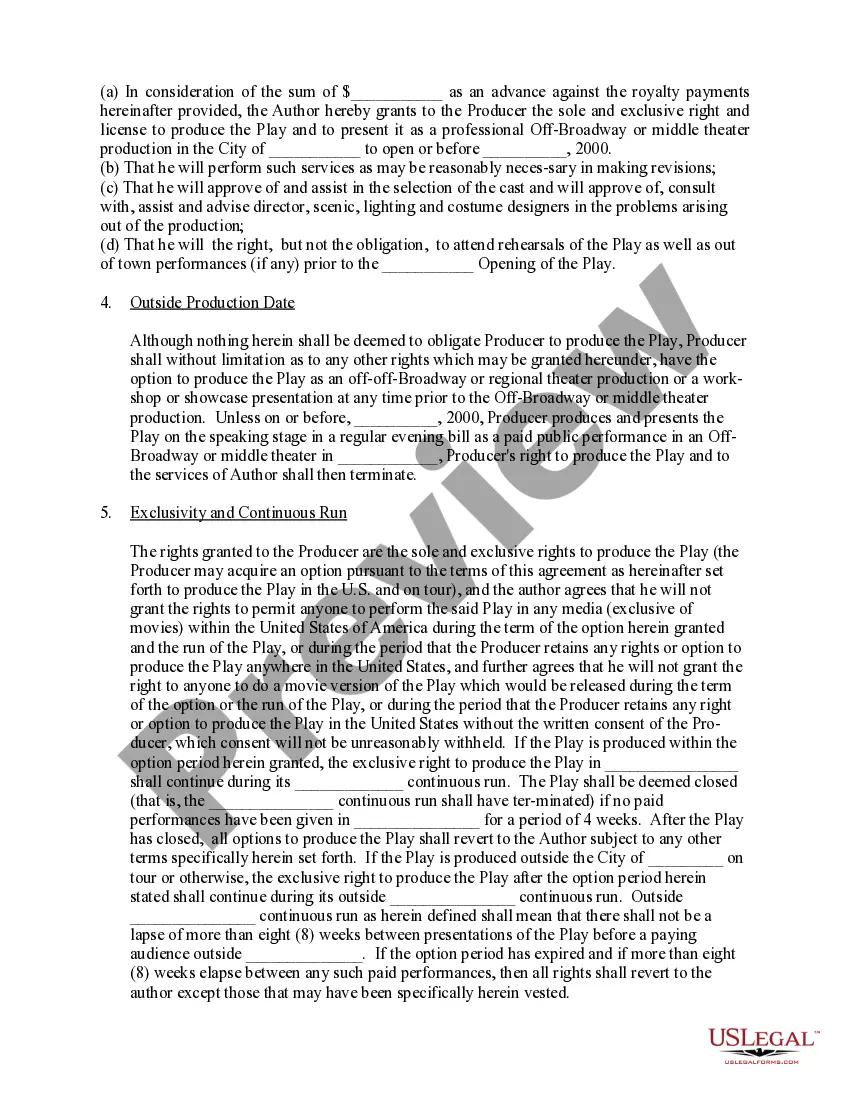 Get Author Producer - Playwright - Agreement Preview Author Producer - Playwright - Agreement