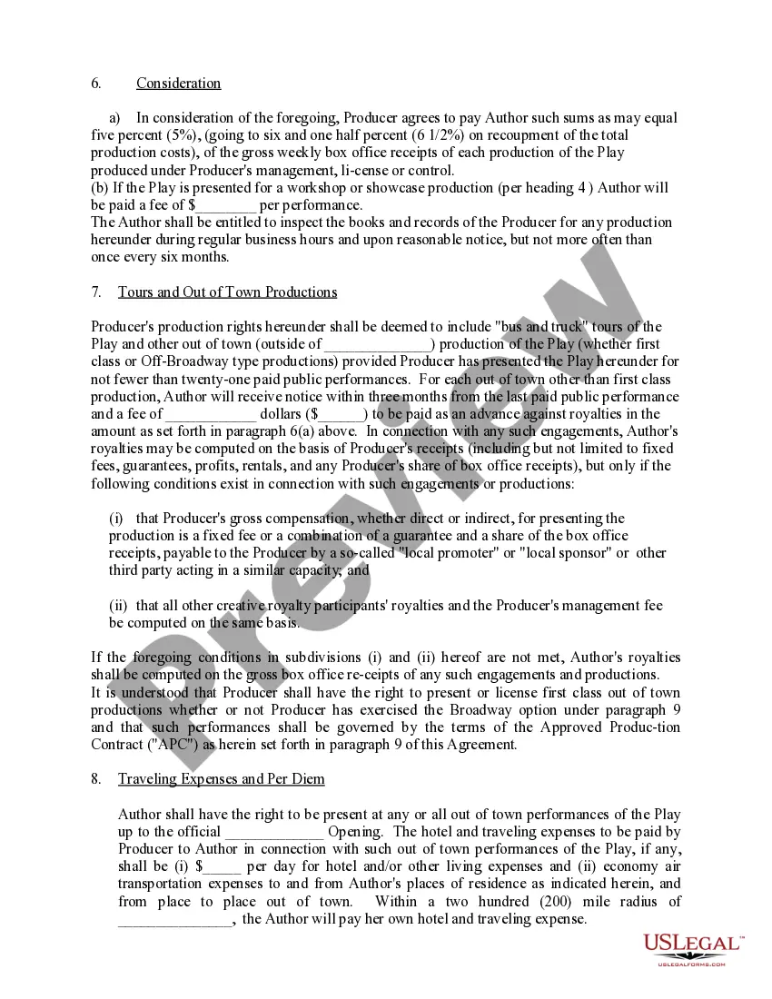 Get Author Producer - Playwright - Agreement Preview Author Producer - Playwright - Agreement