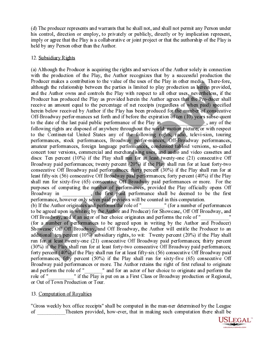 Get Author Producer - Playwright - Agreement Preview Author Producer - Playwright - Agreement