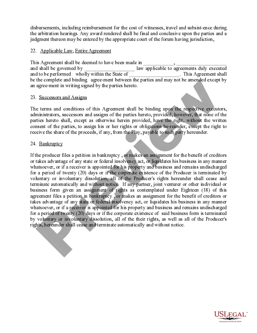 Get Author Producer - Playwright - Agreement Preview Author Producer - Playwright - Agreement