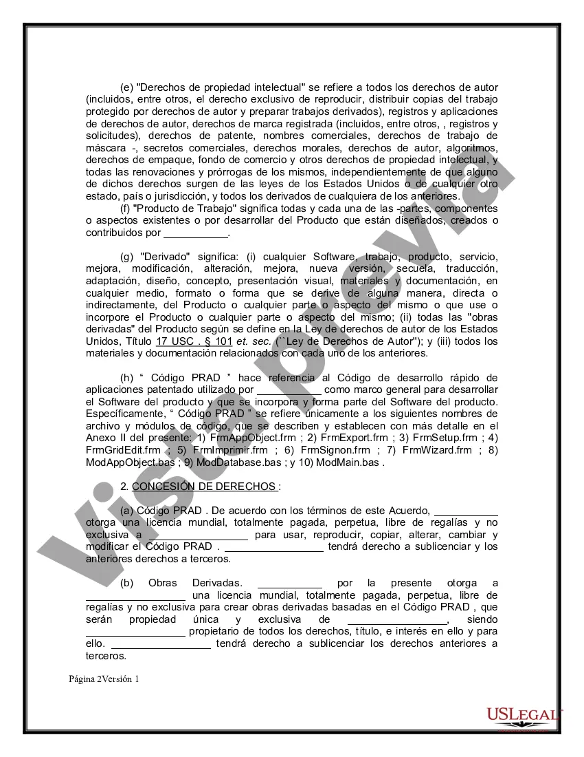 Preview Acuerdo de compra y licencia del programa de software personalizado