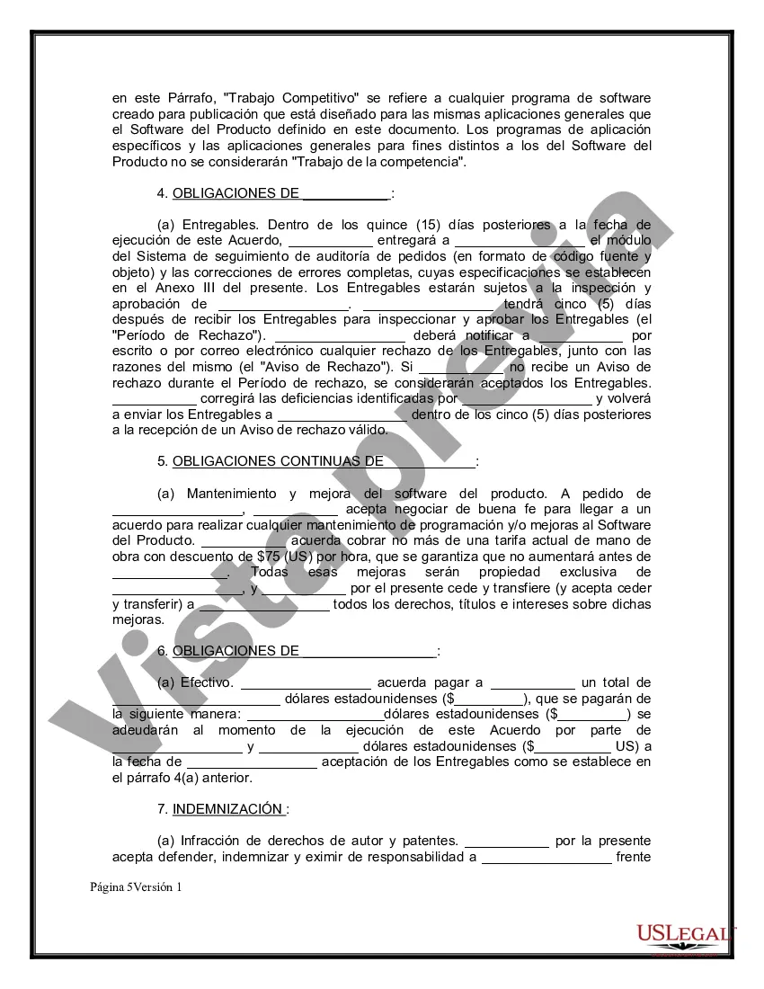 Preview Acuerdo de compra y licencia del programa de software personalizado