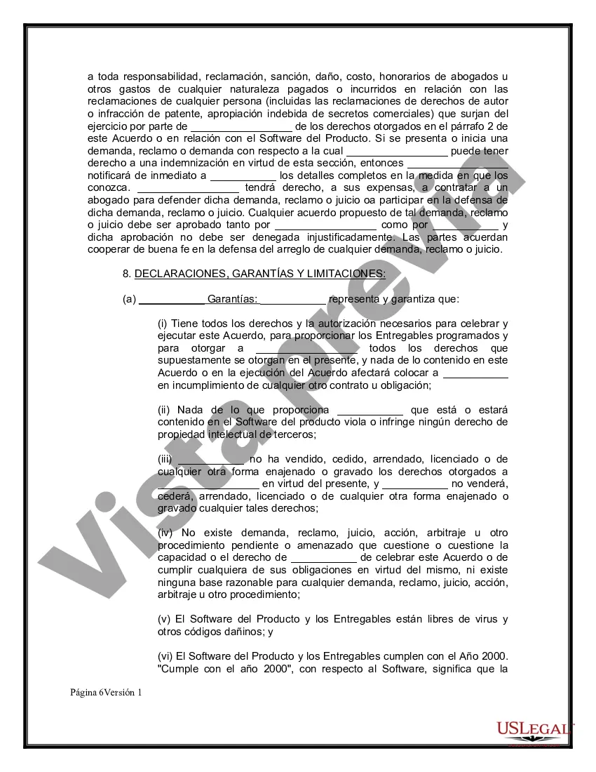 Preview Acuerdo de compra y licencia del programa de software personalizado