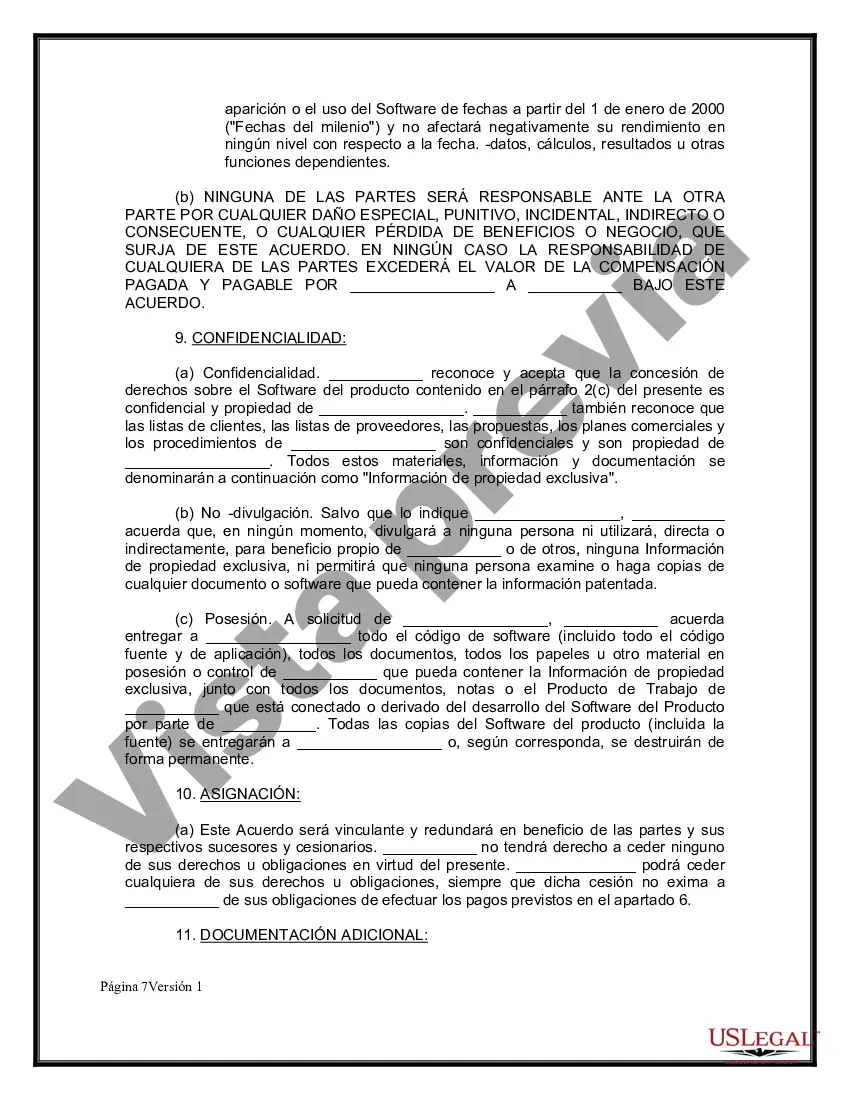 Preview Acuerdo de compra y licencia del programa de software personalizado