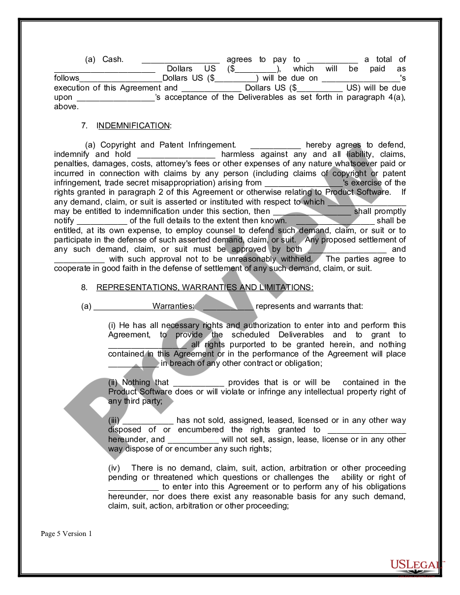 page 4 Purchase and License Agreement of Custom Software Program preview