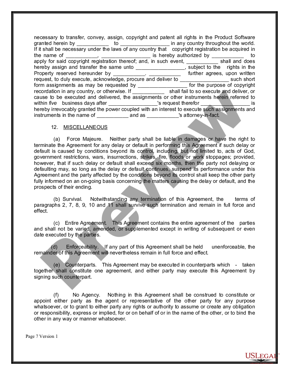 page 6 Purchase and License Agreement of Custom Software Program preview