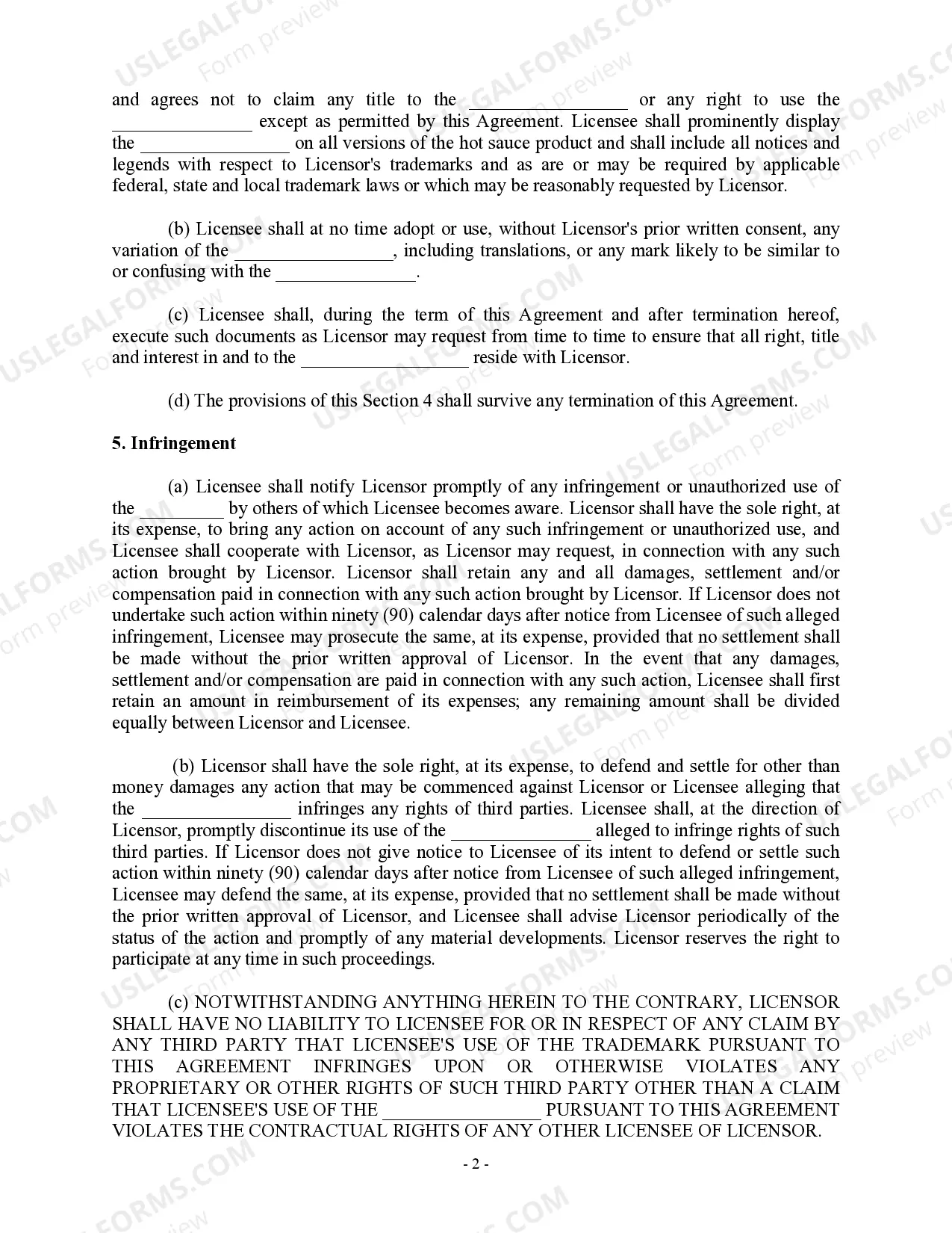 Preview General Trademark License Agreement